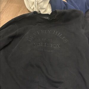 White Fox Boutique Black Sweatshirt & Matching Shorts